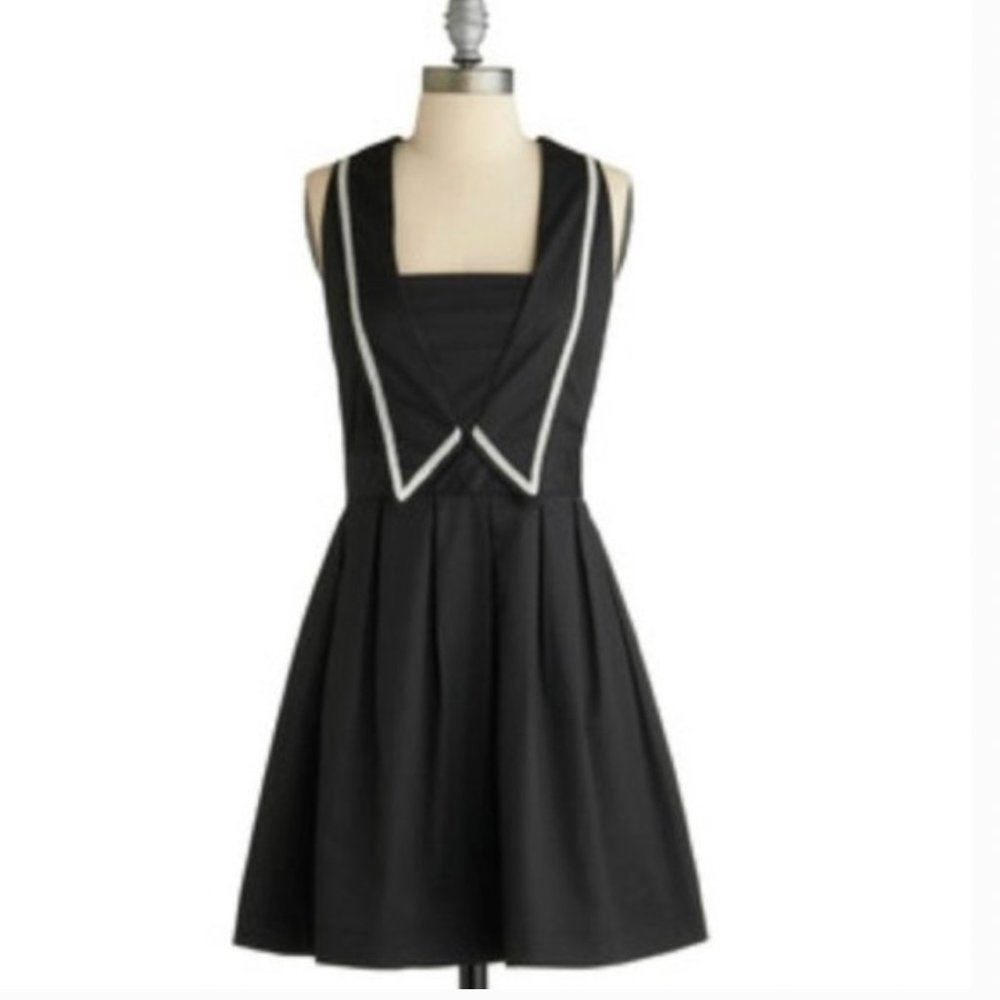 Modcloth Dear Creatures Black Vintage Sailor Dress